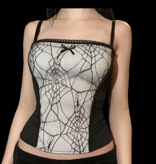 Gothic spider web Tank Top