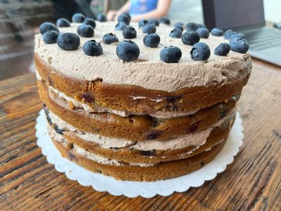 Blueberry Gingerbread Cake