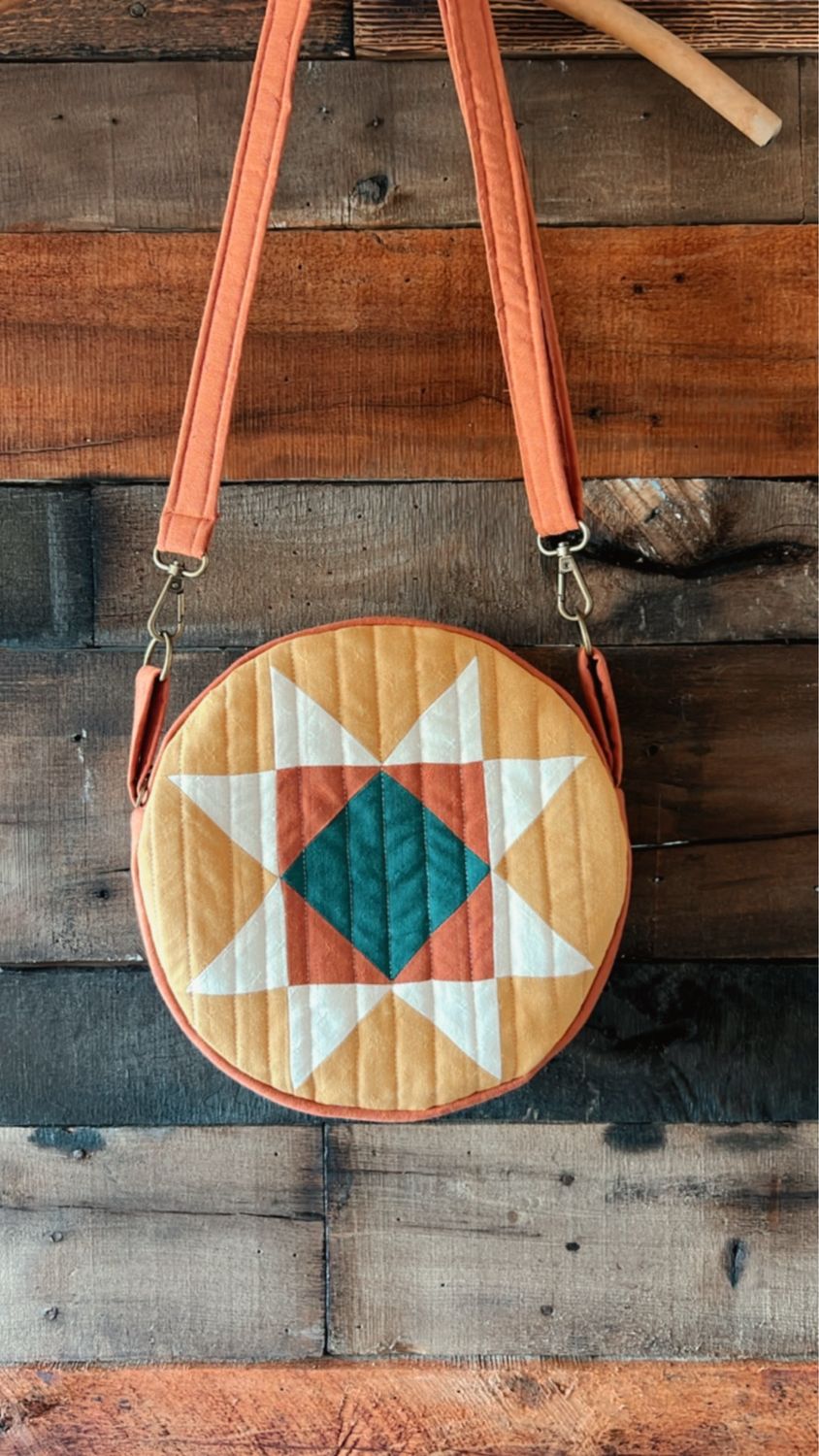Quilted Crystal Star Bag In Pumpkin