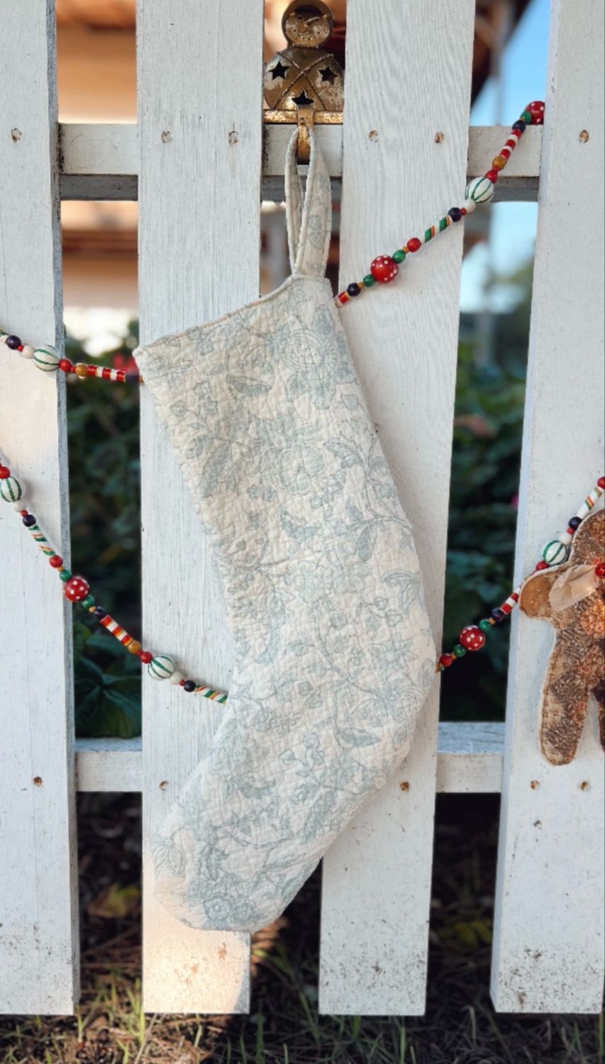 Cottage Blue Quilted Stocking