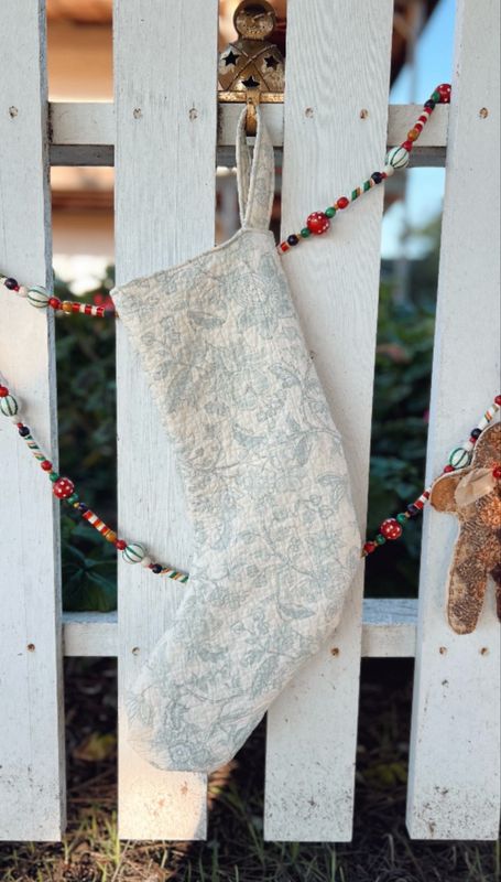 Cottage Blue Quilted Stocking