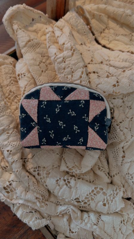 Vintage Pink + Indigo Coin Purse