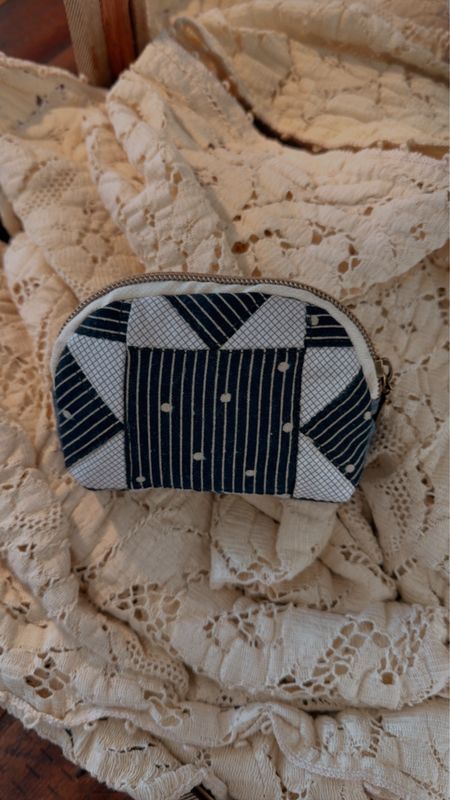 Vintage Blue Quilted Coin Purse