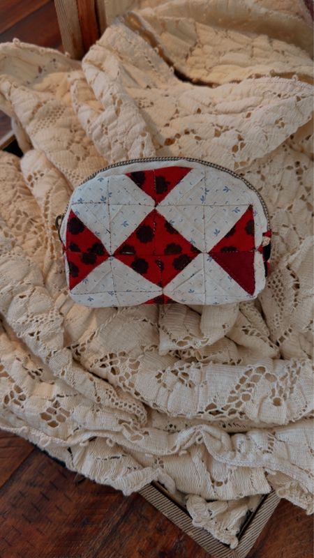 Quilted Red Square Quilted Coin Purse