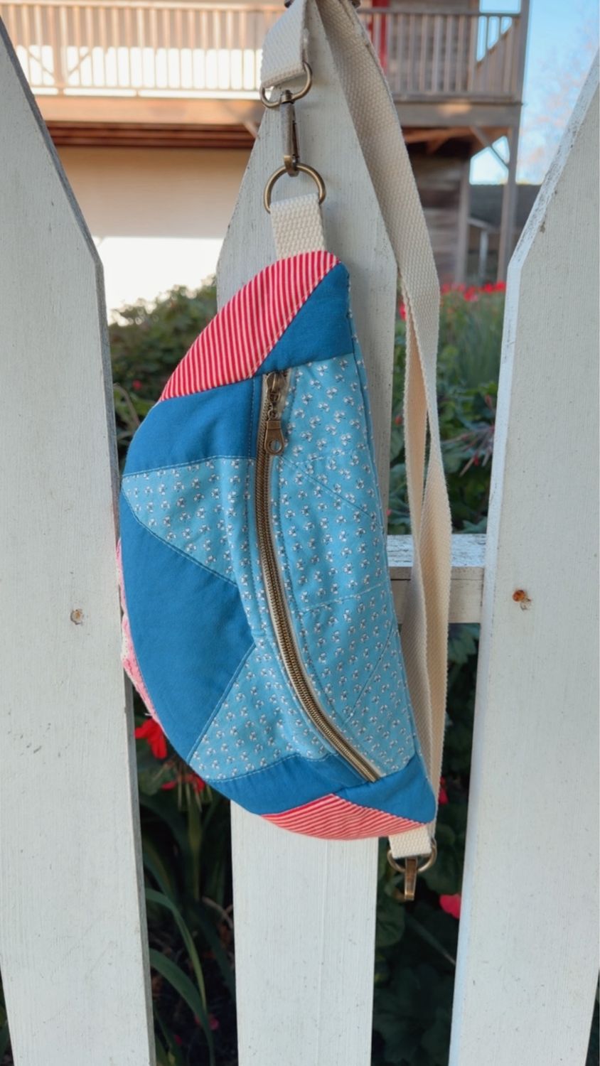 Soft Floral Blue Belt Bag