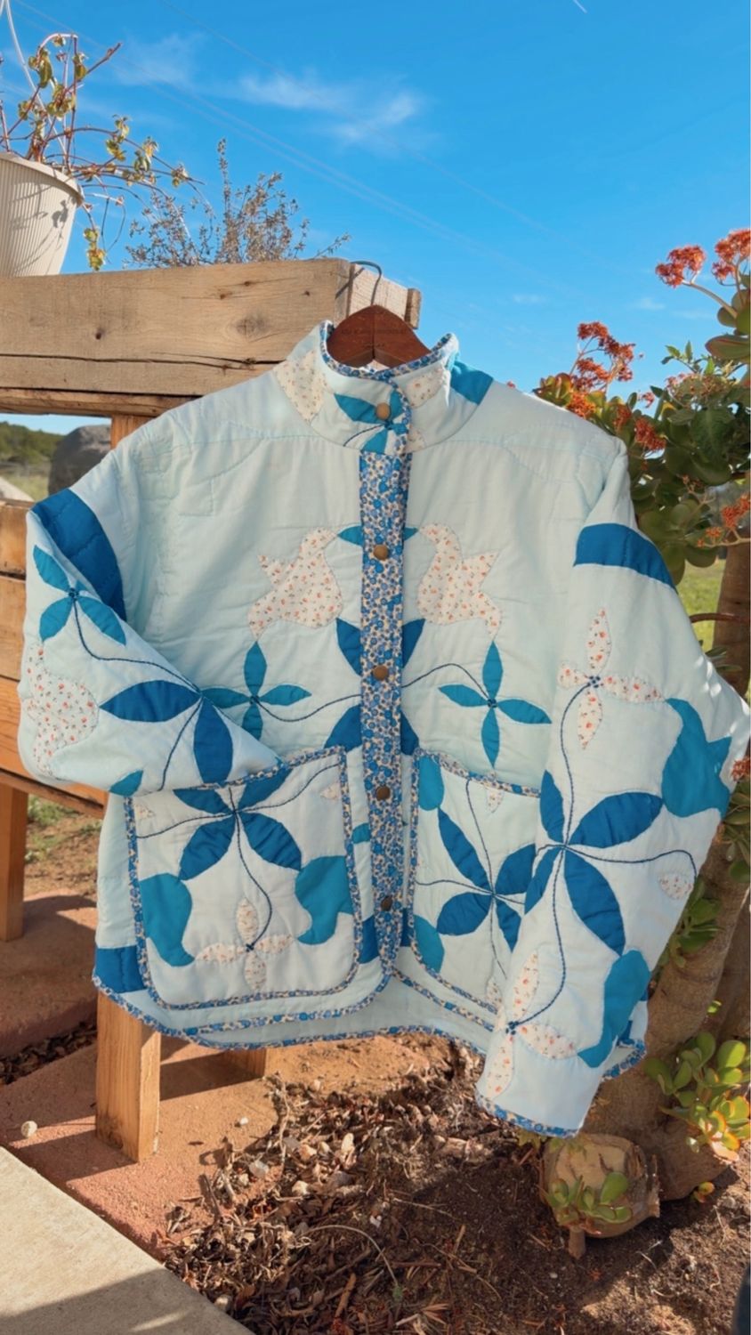 Floral Blue Quilt Jacket