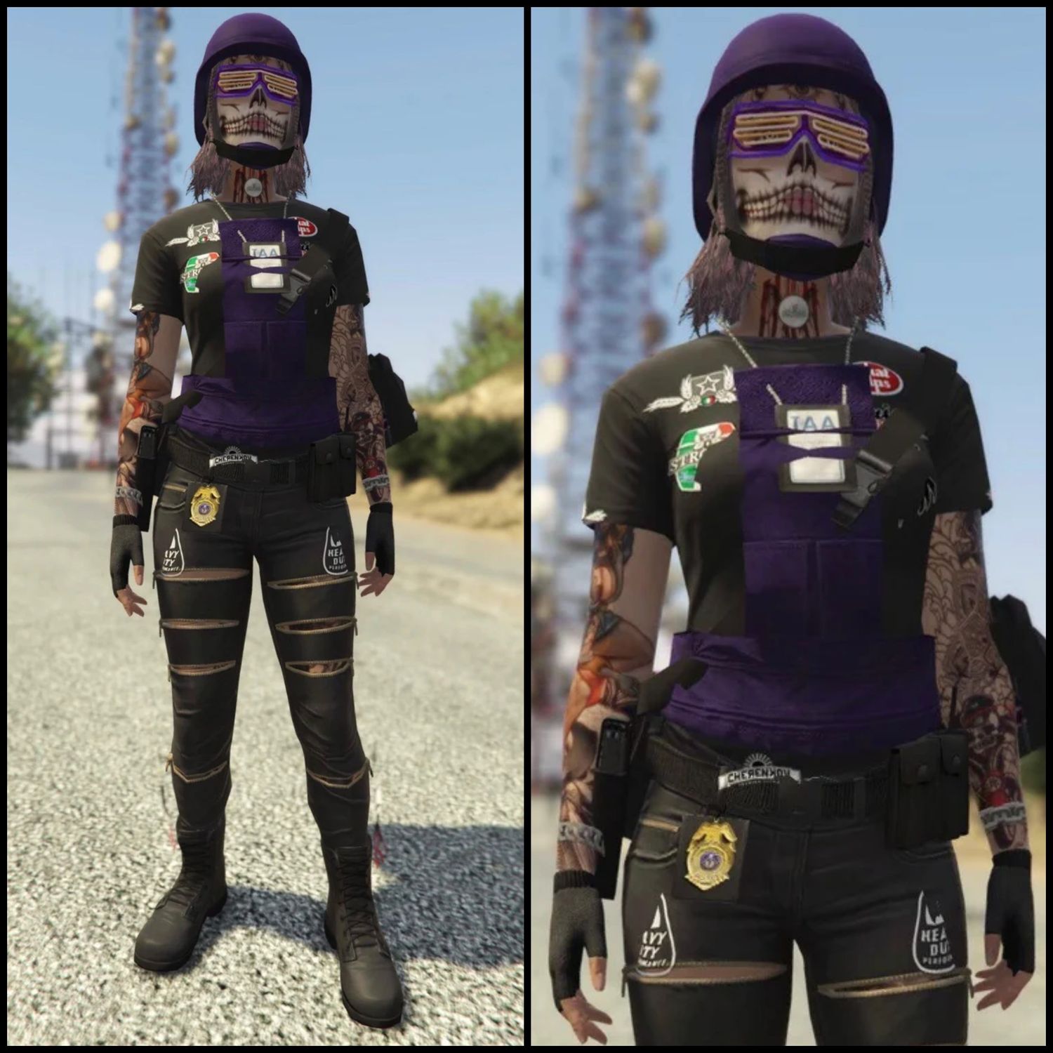 RIPPED BLACK &amp; PURPLE