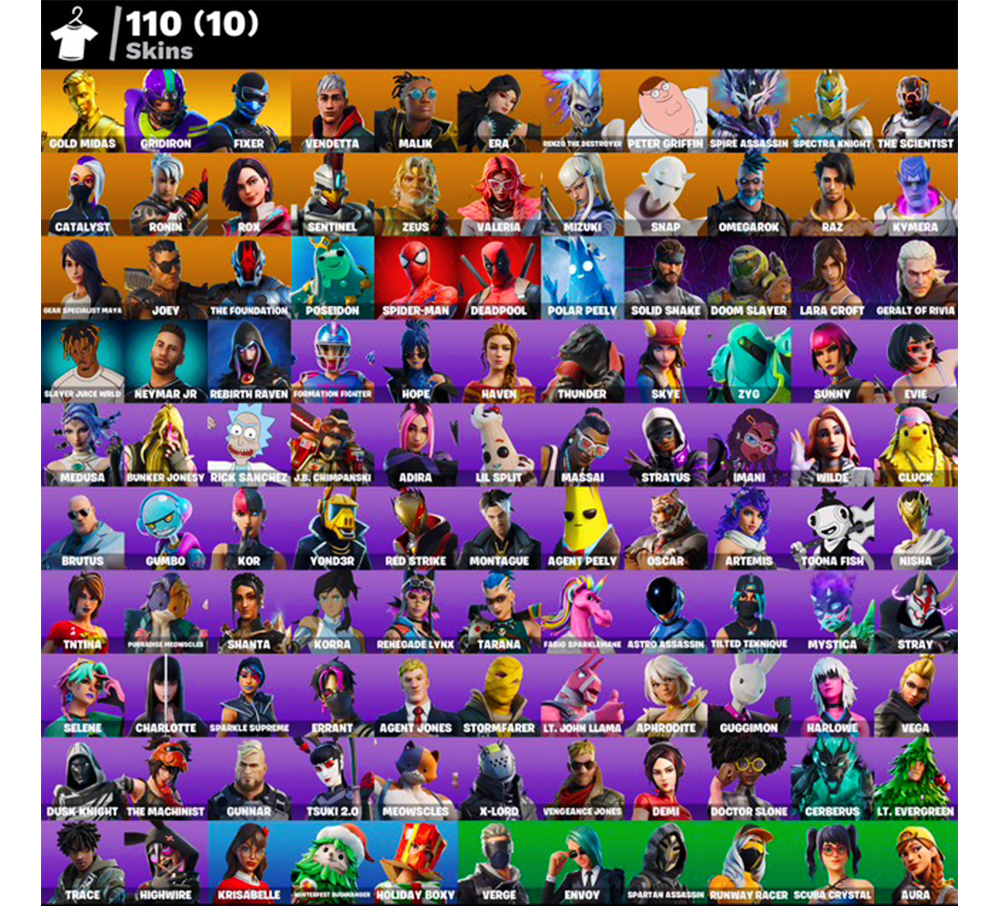 🔥 STACKED Fortnite Account – 110 Skins | 124 Pickaxes | 146 Backblings | FULL ACCESS 🔑