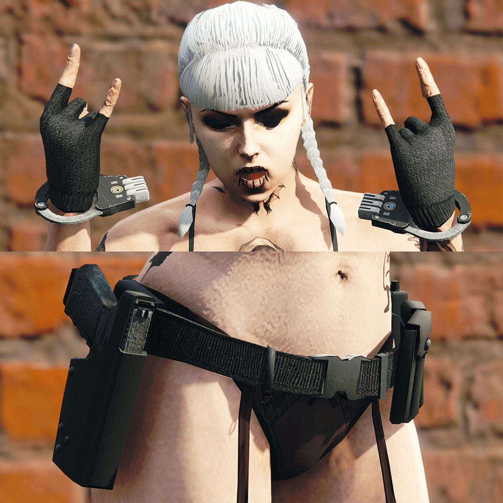 FEMALE GUN BELT &amp; PRISON CUFFS