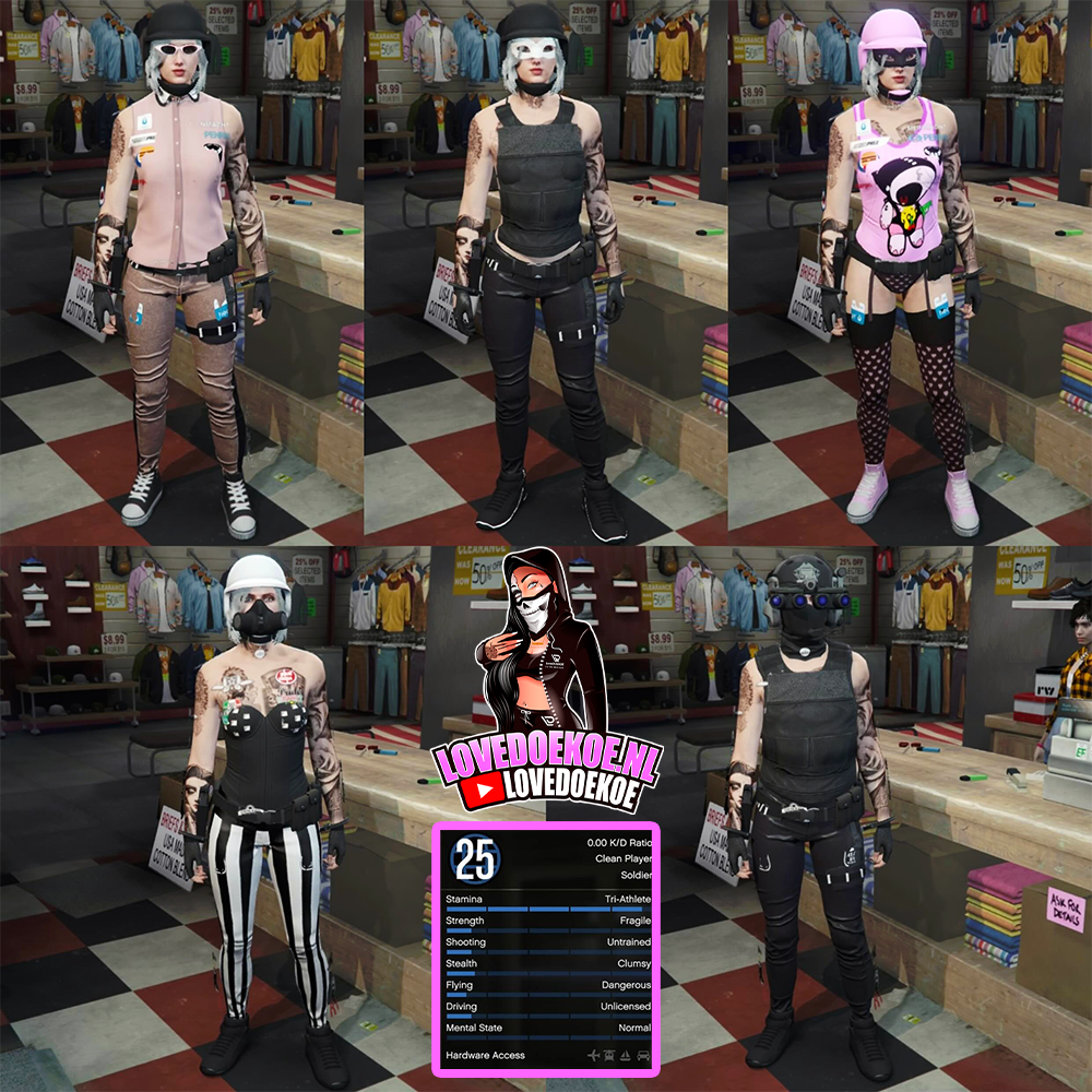 FEMALE STARTER ACCOUNT: LEVEL 25, 25 MIL, 10 DELUXOS,  MODDED OUTFITS, PRETTY FACE CREATION, CLEAN K/D, FREE NAME CHANGE