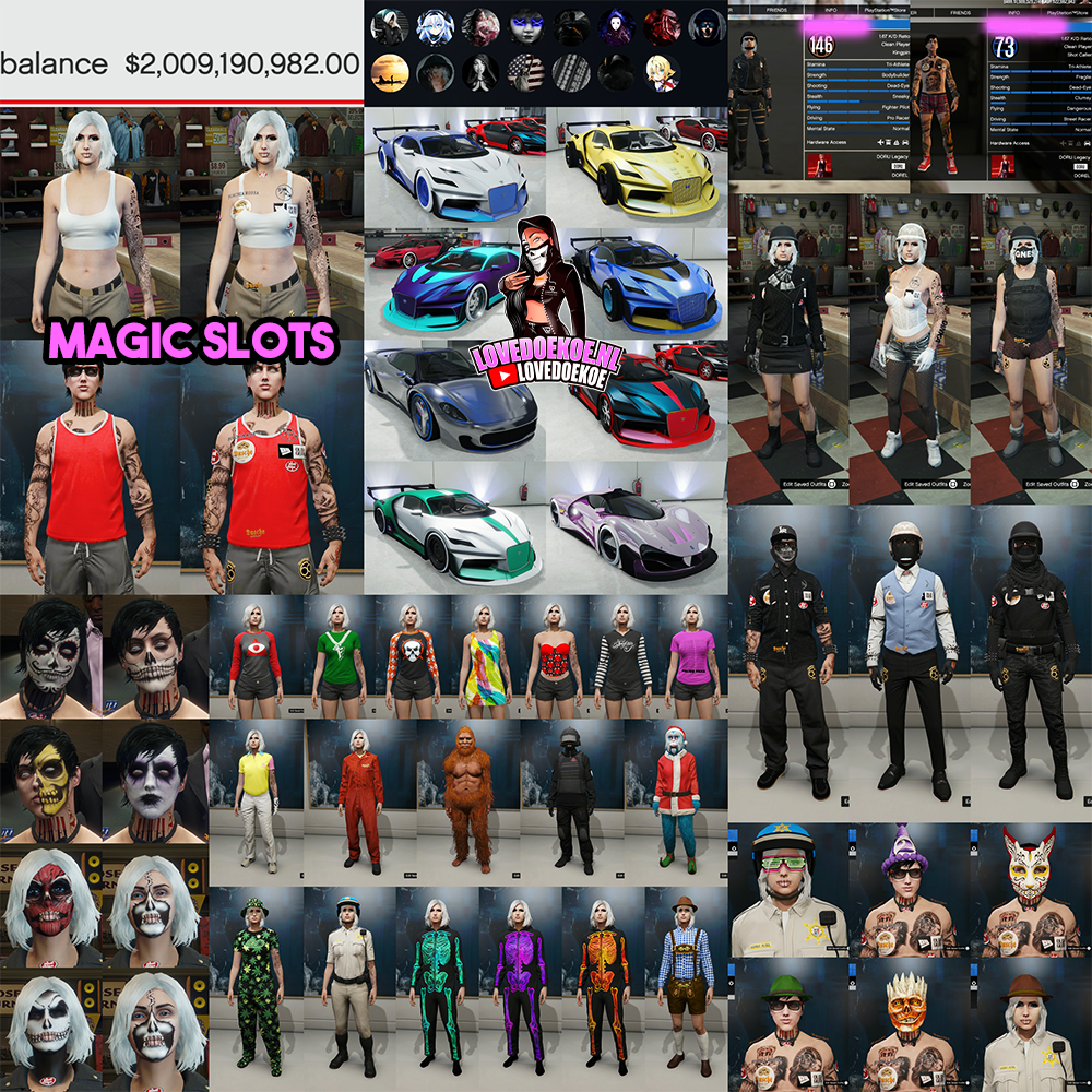 💎 Double Character Account | 2B Cash | Female + Male | Modded Cars | Magic Slots | 2022 Clean
