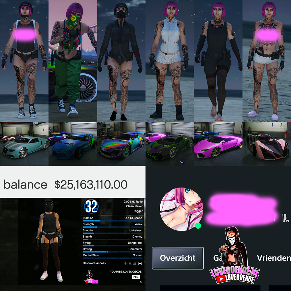 💖 Handmade Account – Level 32 | $25M Pure Cash, Modded Cars &amp; Outfits, Pretty Face + Bonus Avatar👧🏽
