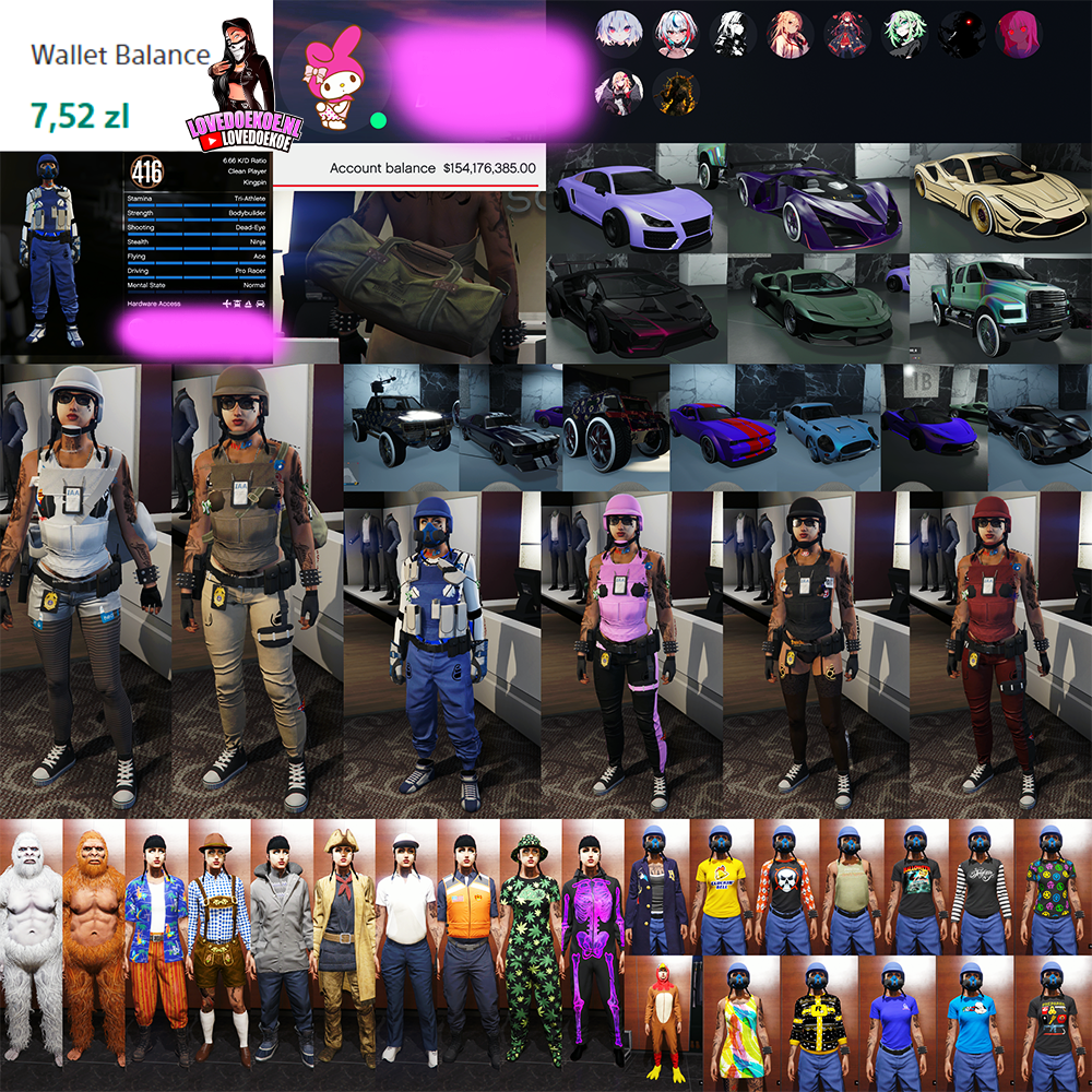 🎀 Female Account | Lvl 416 | Ultra Rare Outfits &amp; OG Accessories | Max Stats | Modded Cars | Premium Avatars 🎀