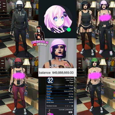 Female Account – Level 32 | 49M Cash, Modded Outfits, Special Avatar 🎀