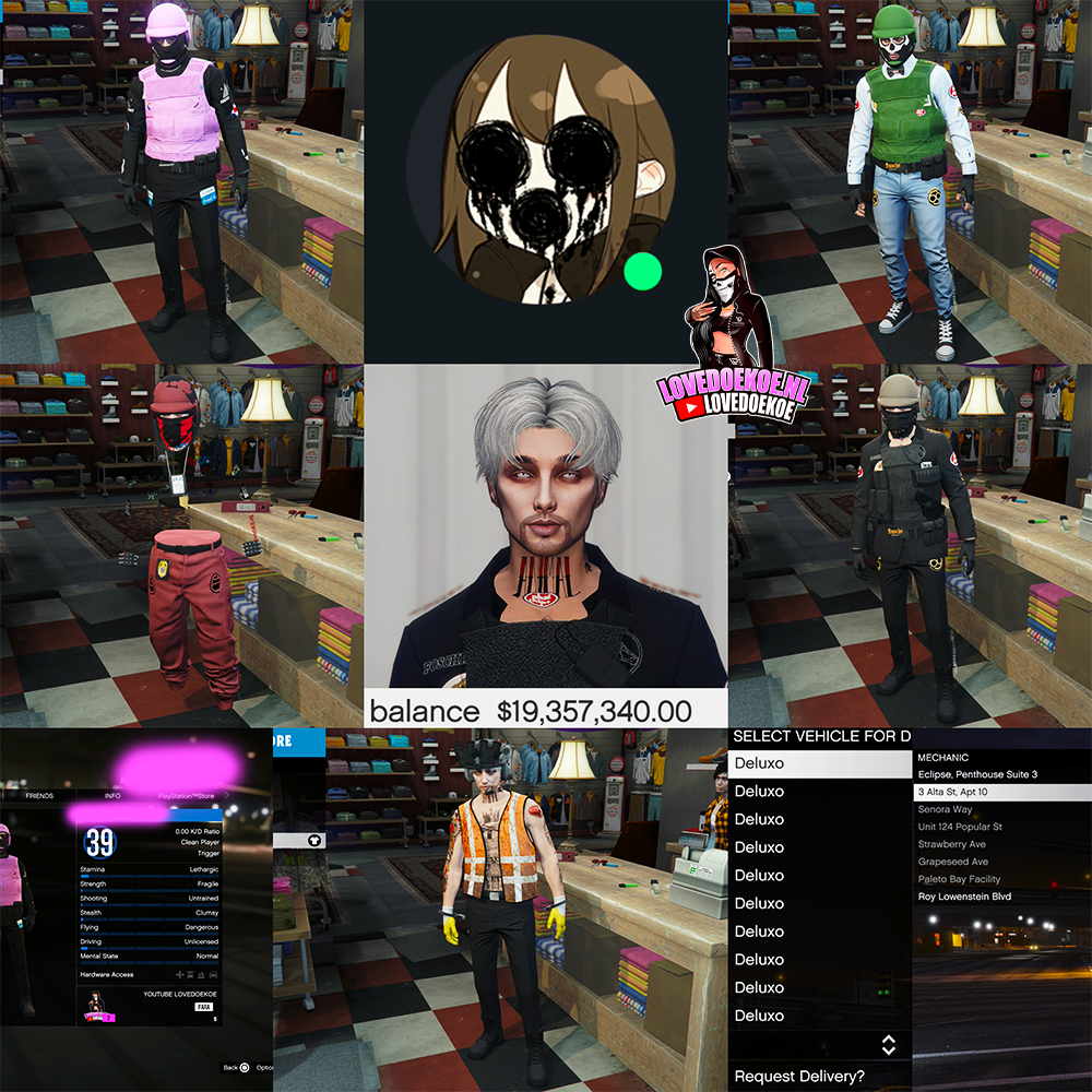 Handmade Male Account – Level 39 | 19M Cash | Modded Outfits | Special Avatar | Full Deluxo Garages