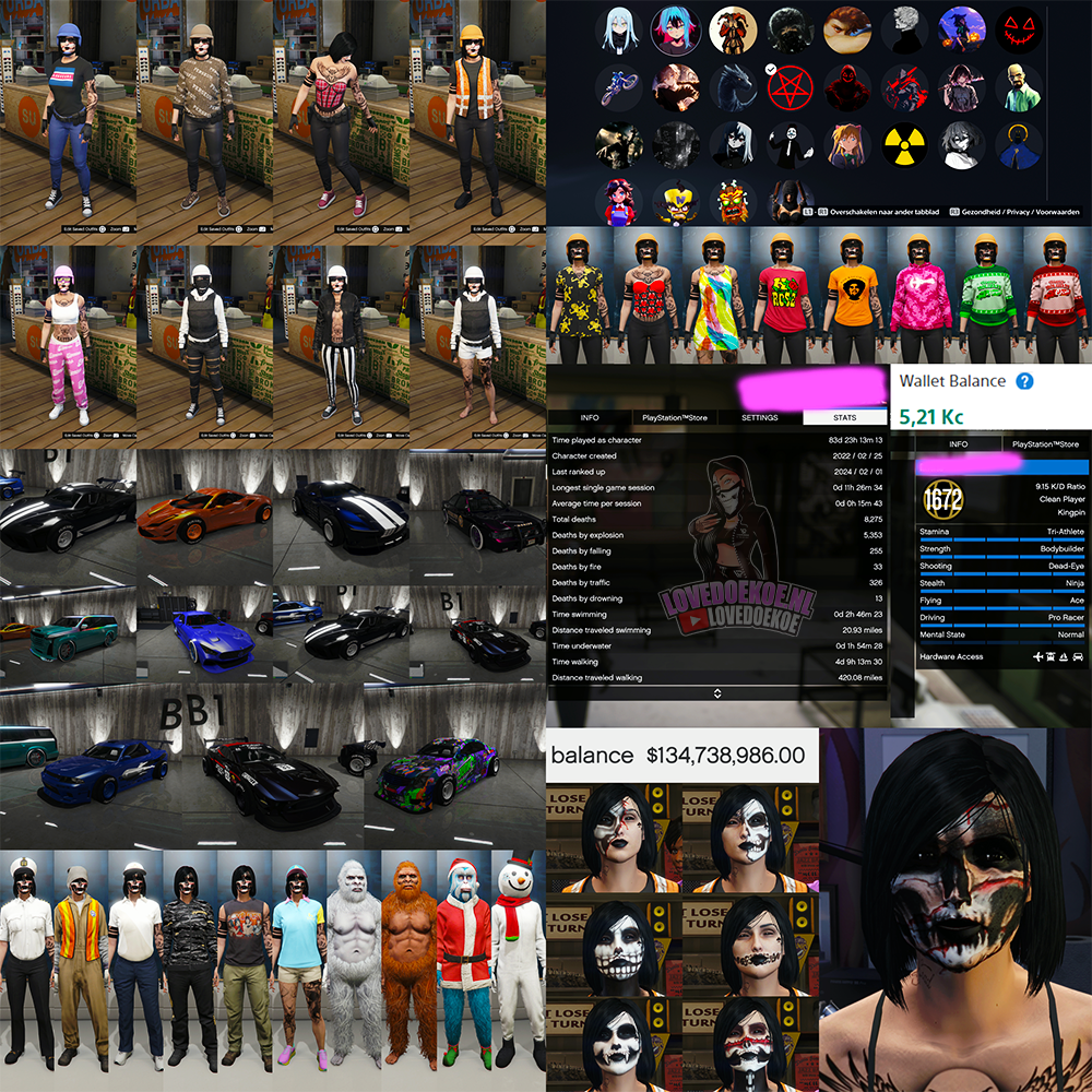 Female Account | LvL 1672 ⭐ Max Stats 💎 134M Cash 💀 Skull Tattoo 🎭Facepaints 🎀 Special Unlocks 💫 Premium Avatars