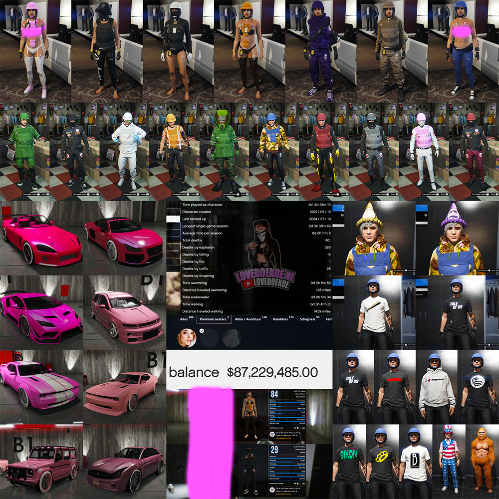 Double Character Account | 87M, 999 Trophies, Premium Avatars, Modded Outfits
