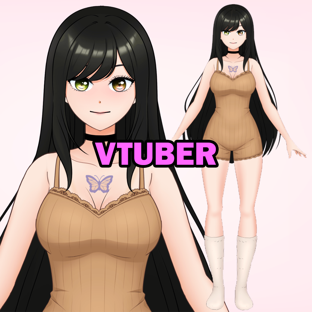 VTuber Model: Somora👸🏽(Full Body) with Animated Background – Ready for VTube Studio