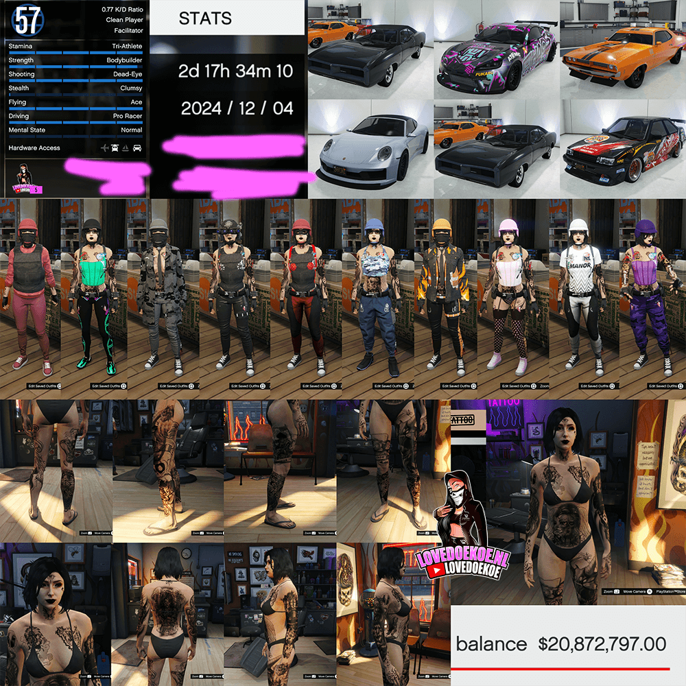 👩‍🎮Female Account | 🔥 LvL 57 | 💸 $19M | 📅 2024 | 🏠 Properties + 🚗 Cars