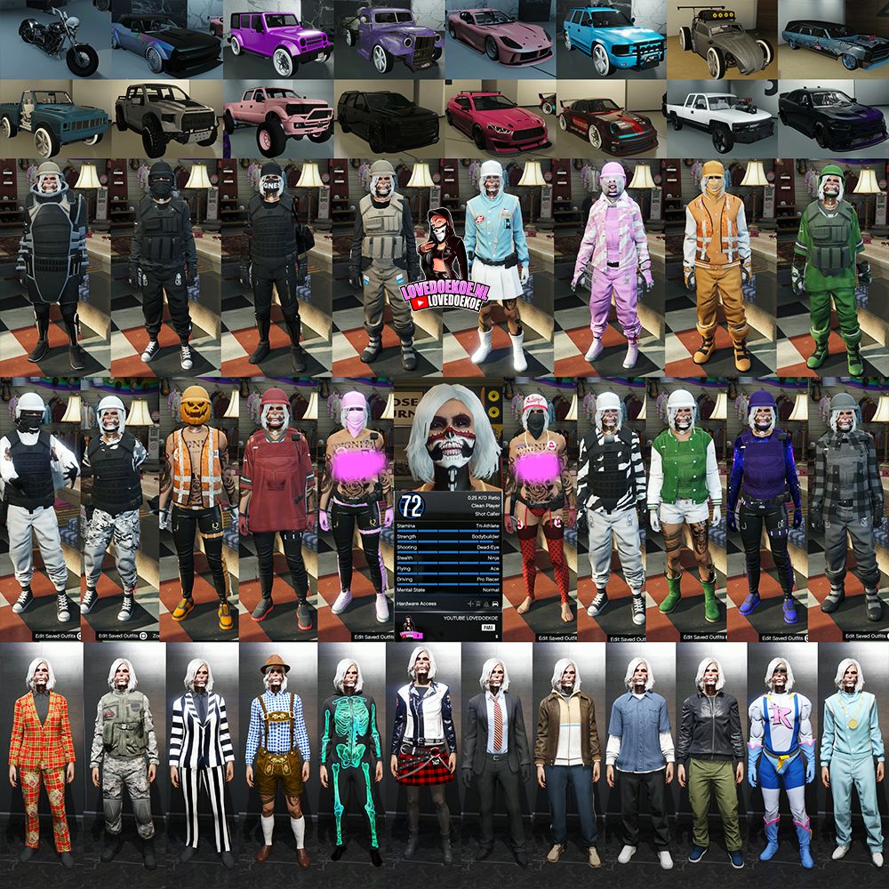 👑 Female Collector’s Account | Fist Fury Outfit + MANY special unlocks, 20 Modded Outfits | Max Stats, Clean &amp; Legit