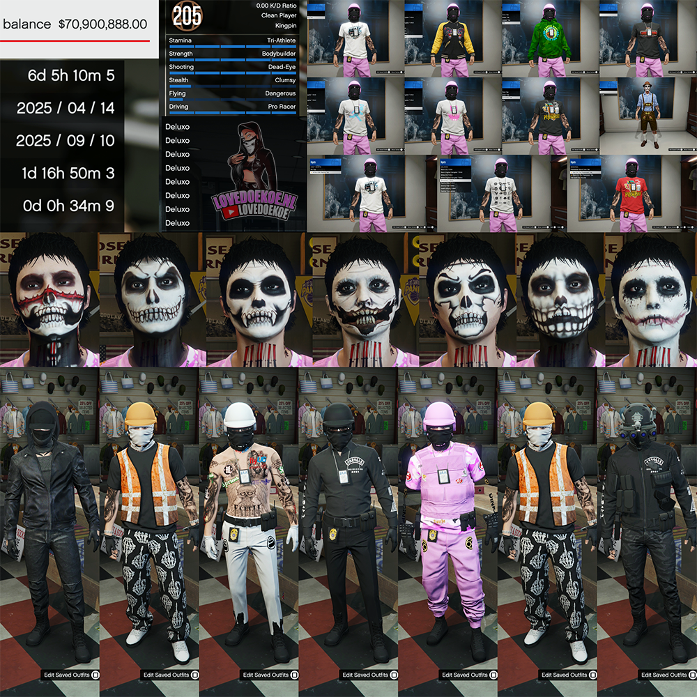 🎮Male Account | Level 205 | 70M Cash + Deluxos | Modded Fits &amp; Unlocks