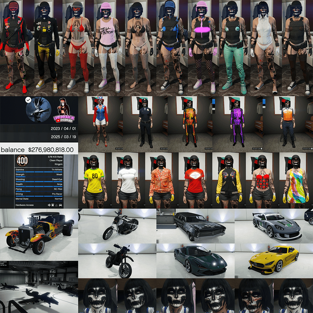 💎Female Account | Level 400 | 276M Pure Cash |Halloween Facepaints | Modded Fits + Rare Accessories 💎