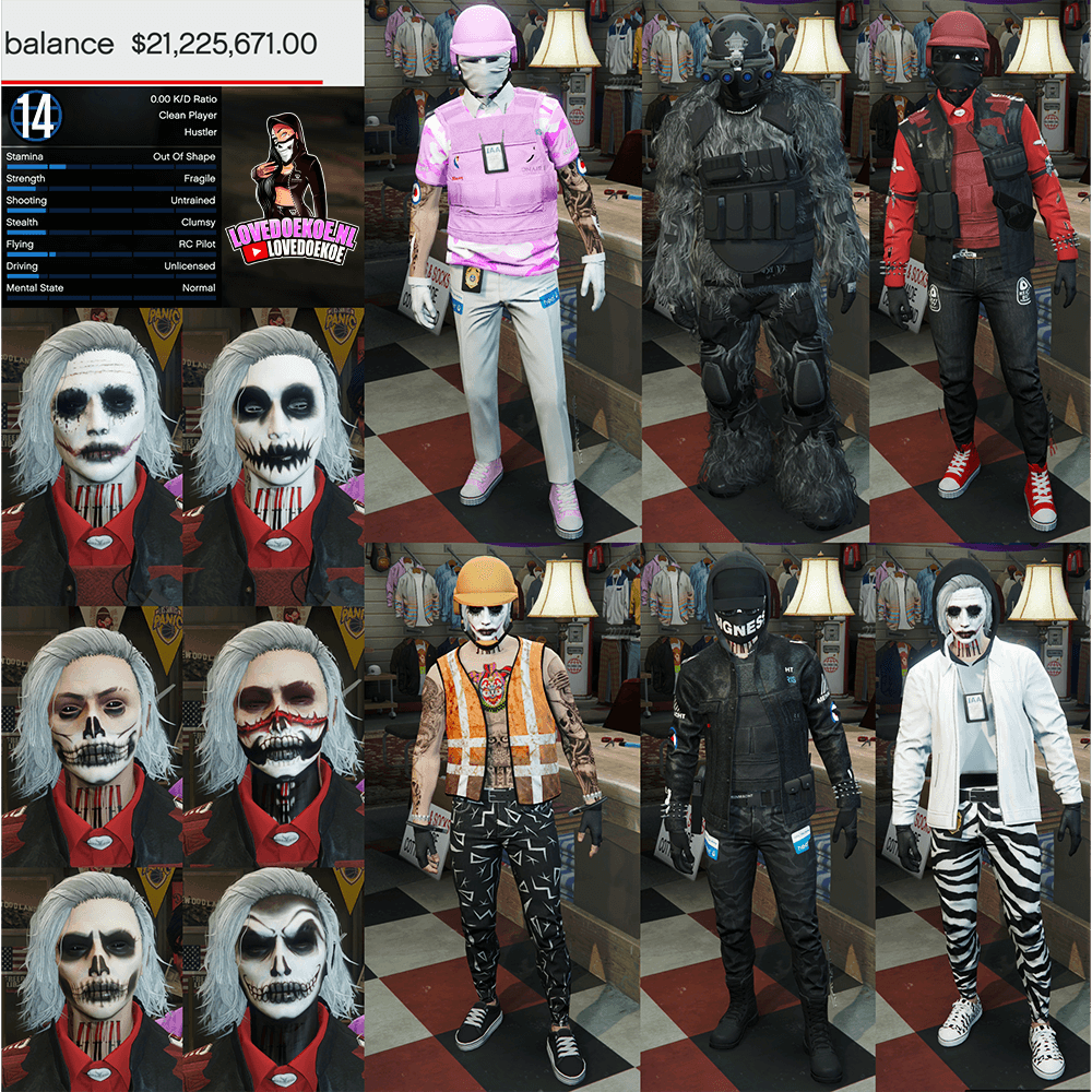 💎Handmade Male Starter Account | Level 14| 21 Million Cash | Modded Outfits + Rare Accessories | Halloween Facepaints | Instant Download &amp; Delivery 💎
