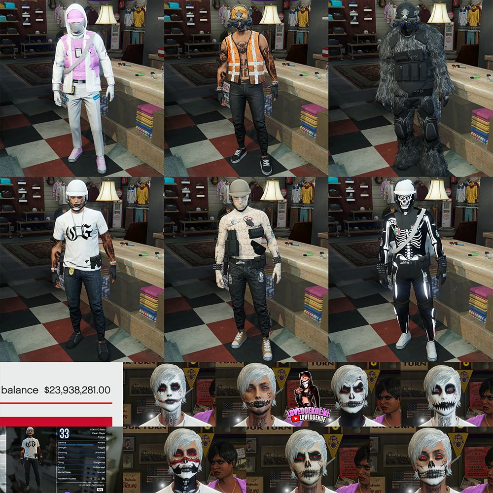 💎Handmade Male Starter Account | Level 33 | 23 Million Cash + Deluxos | Modded Outfits + Rare Accessories | Halloween Facepaints | Instant Download &amp; Delivery 💎