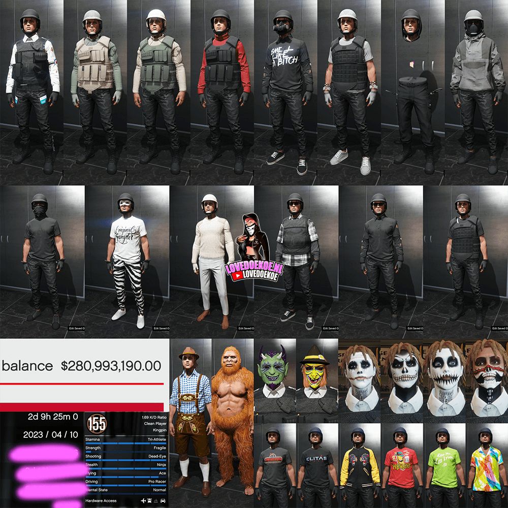 🔥 MALE ACCOUNT 💰 LEVEL 155 | 280M CASH | CLEAN &amp; LEGIT | INSTANT DELIVERY 🚀