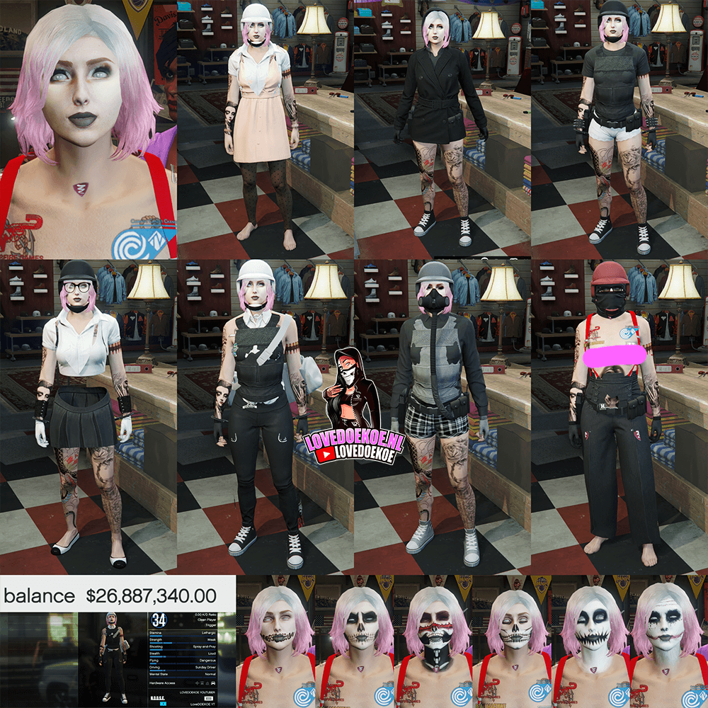 👑 Handmade Female Account 💖 | Level 34 | $26M 💰 | Modded Outfits + Rare Acessoires🎀 | Halloween Facepaints | Instant Delivery ⚡