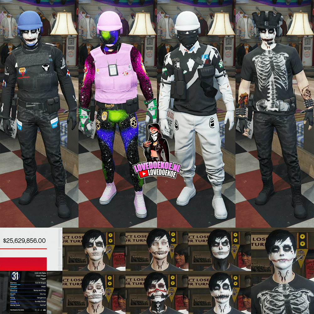 💎Handmade Male Starter Account | Level 31| 100 Million in Cash &amp; Cars | Modded Outfits + Rare Accessories | Halloween Facepaints | Instant Download &amp; Delivery 💎
