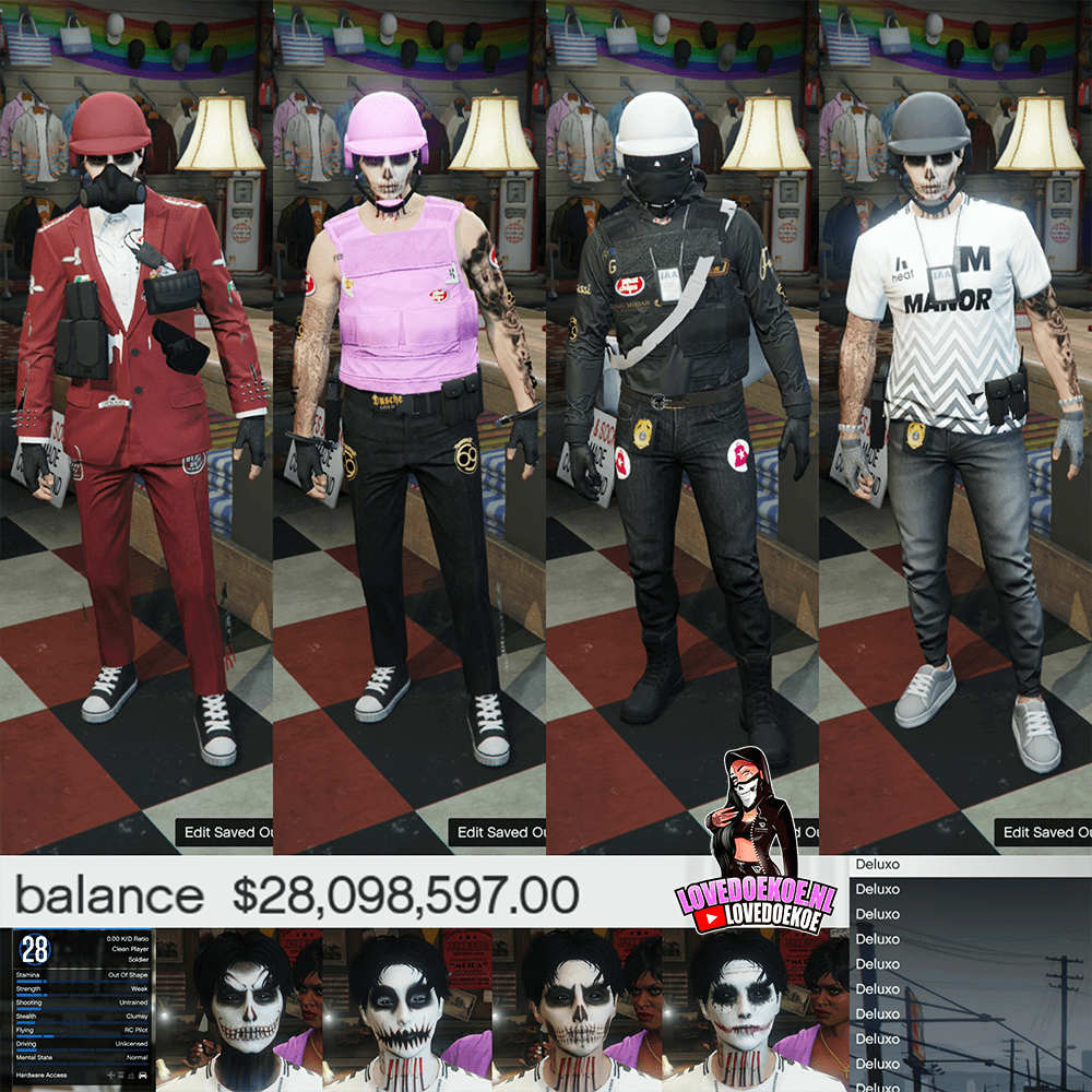 💎Handmade Male Starter Account | Level 28| 100 Million in Cash &amp; Cars | Modded Outfits + Rare Accessories | Halloween Facepaints | Instant Download &amp; Delivery 💎