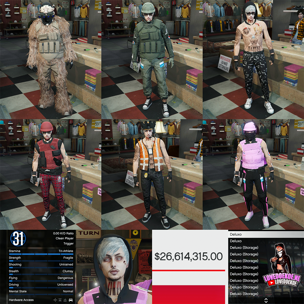 💎Handmade Male Starter Account | Level 31 | 50 Million (Cash &amp; Deluxos) | Modded Outfits + Rare Accessories | Instant Download &amp; Delivery 💎