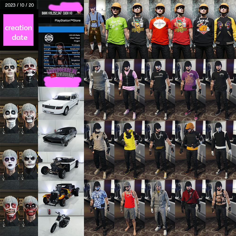 Male Account 2023 – Level 505, Modded Outfits, 19 Mill, Facepaints, Properties &amp; More