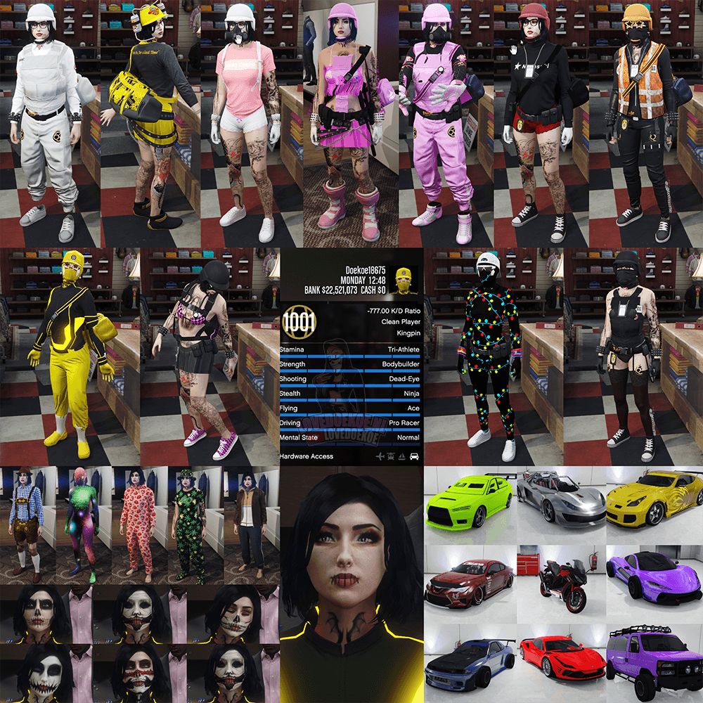 Level 1000 Female Account ⚡ Fast Run | 💰 22M Cash | 🎯 Modded K/D | 👗 Rare Outfits | 🎃 Facepaints | 🏁 LSCM 1000 | 🔓 All Unlocks &amp; MORE💞