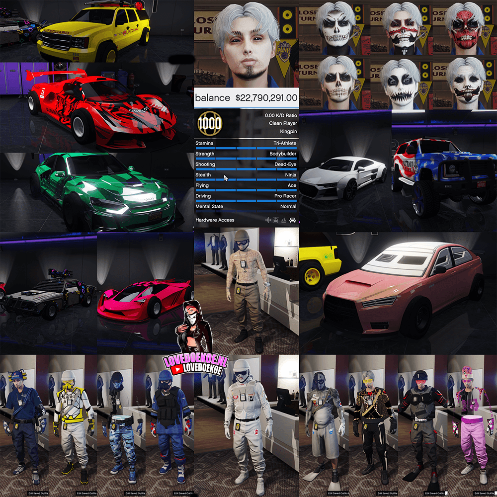 Level 1000 Male Account ⚡ Fast Run | 💰 22M Cash | 🎯 Modded K/D | 👖 Rare Outfits | 🎃 Facepaints | 🏁 LSCM 1000 | 🔓 All Unlocks &amp; MORE👑