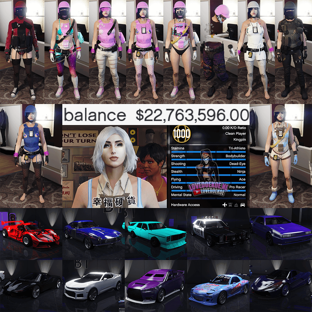 ✨ Level 1000 Female Account:⚡ Fast Run • 💰 22M Cash • 🎯 Clean K/D • 👗 Rare Outfits • 🚗 Modded Cars • 🎃 Facepaints • 🏁 LSCM 1000 • 🔓 All Unlocks • 💎 Fully Stacked &amp; MORE💞