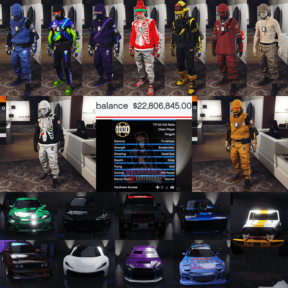 Level 1000 Male Account ⚡ Fast Run | 💰 22M Cash | 🎯 Modded K/D | 👖 Rare Outfits | 🎃 Facepaints | 🏁 LSCM 1000 | 🔓 All Unlocks &amp; MORE👑