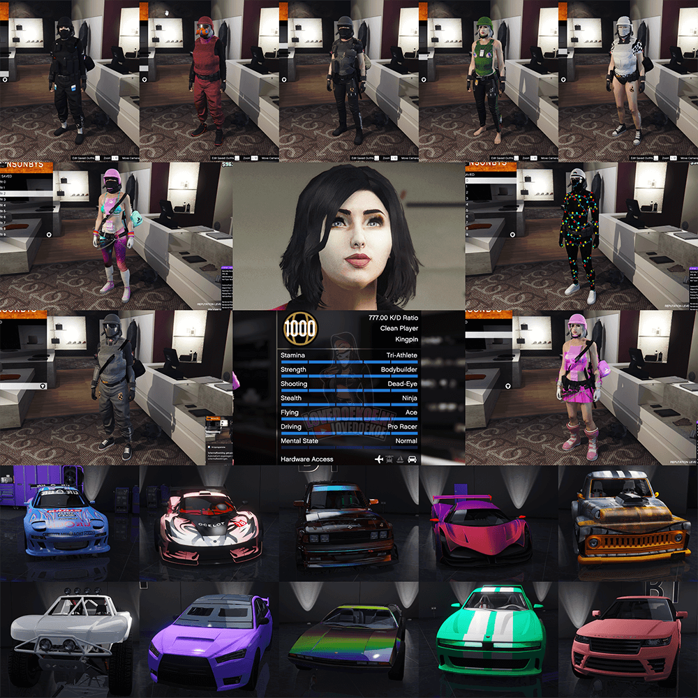 ✨ Level 1000 Female Account:⚡ Fast Run • 💰 20M Cash • 🎯 Clean K/D • 👗 Rare Outfits • 🚗 Modded Cars • 🎃 Facepaints • 🏁 LSCM 1000 • 🔓 All Unlocks • 💎 Fully Stacked &amp; MORE💞