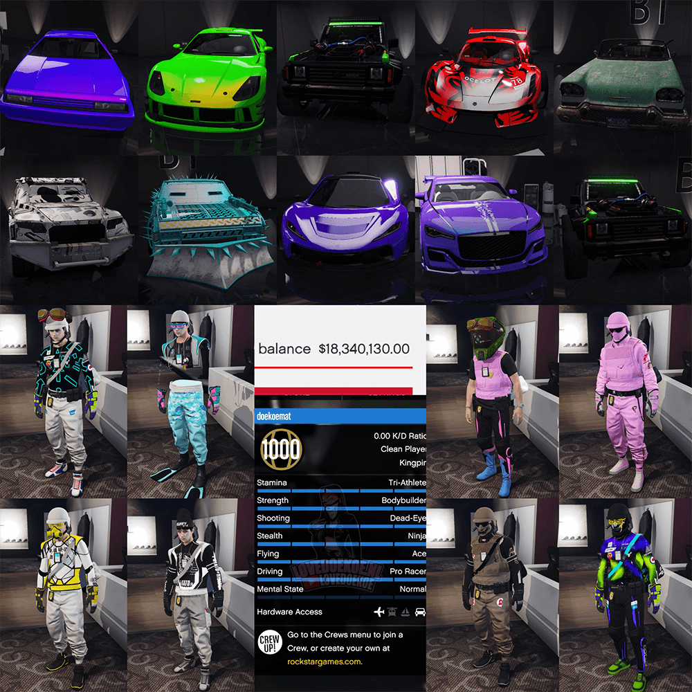 Level 1000 Male Account ⚡ Fast Run | 💰 18M Cash | 👖 Rare Outfits | 🎃 Facepaints | 🏁 LSCM 1000 | 🔓 All Unlocks &amp; MORE👑