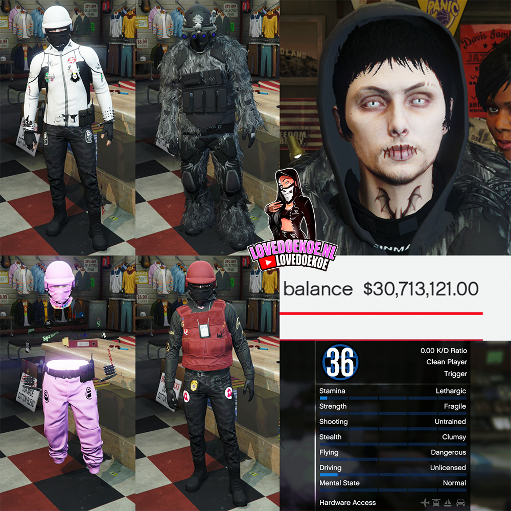 🔥 HANDMADE STARTER ACCOUNT 🔥 | 🎮 LEVEL 36 | 😈 TRYHARD FACE CREATION | 💰 100 MILLION CASH &amp; CARS | 👕 MODDED OUTFITS | 📊 CLEAN K/D | 🏠 PROPERTIES | 🔄 FREE NAME CHANGE