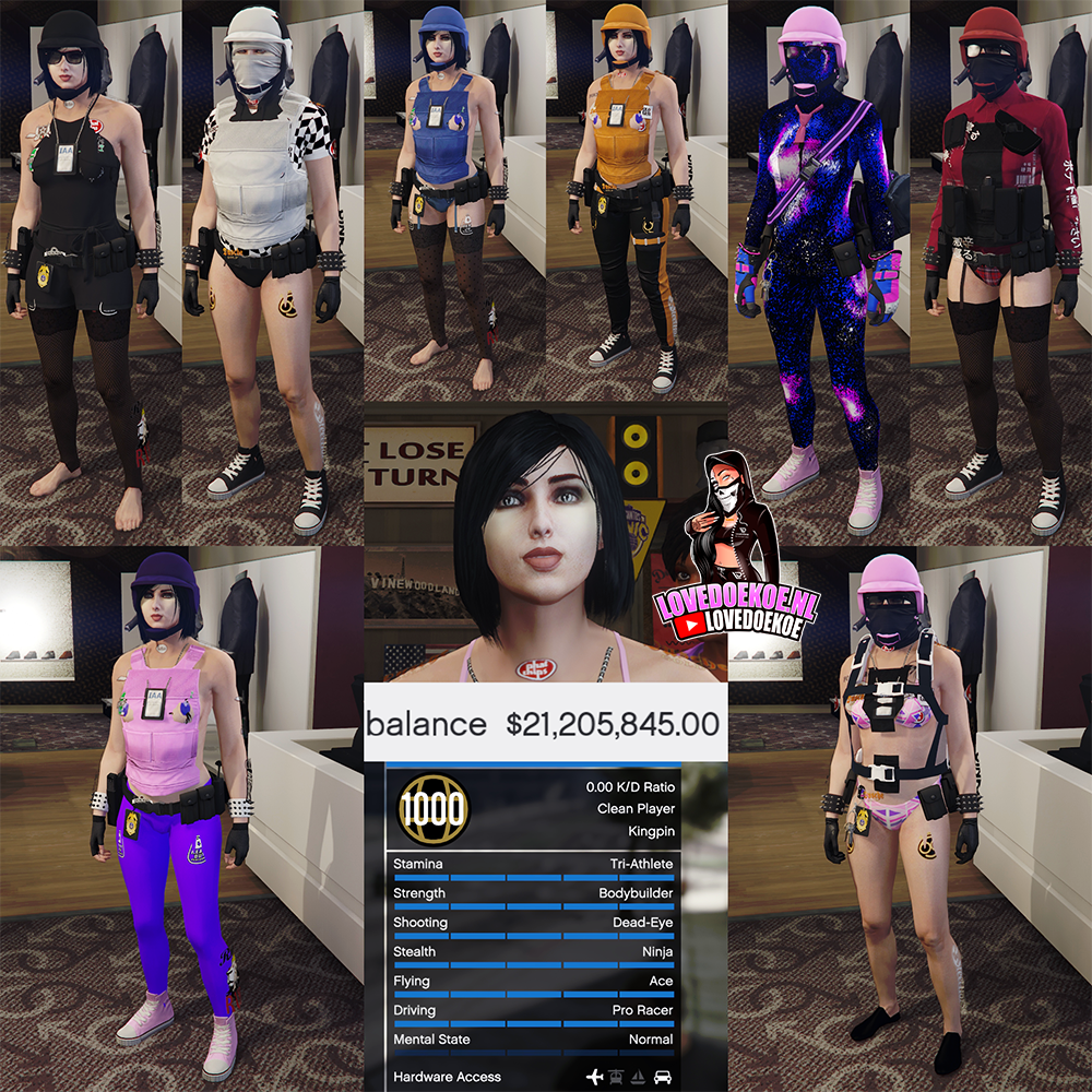 ✨ Level 1000 Female Account:⚡ Fast Run • 💰 21M Cash • 👗 Rare Outfits • 🚗 Modded Cars • 🎃 Facepaints • 🏁 LSCM 1000 • 🔓 All Unlocks • 💎 Fully Stacked &amp; MORE💞