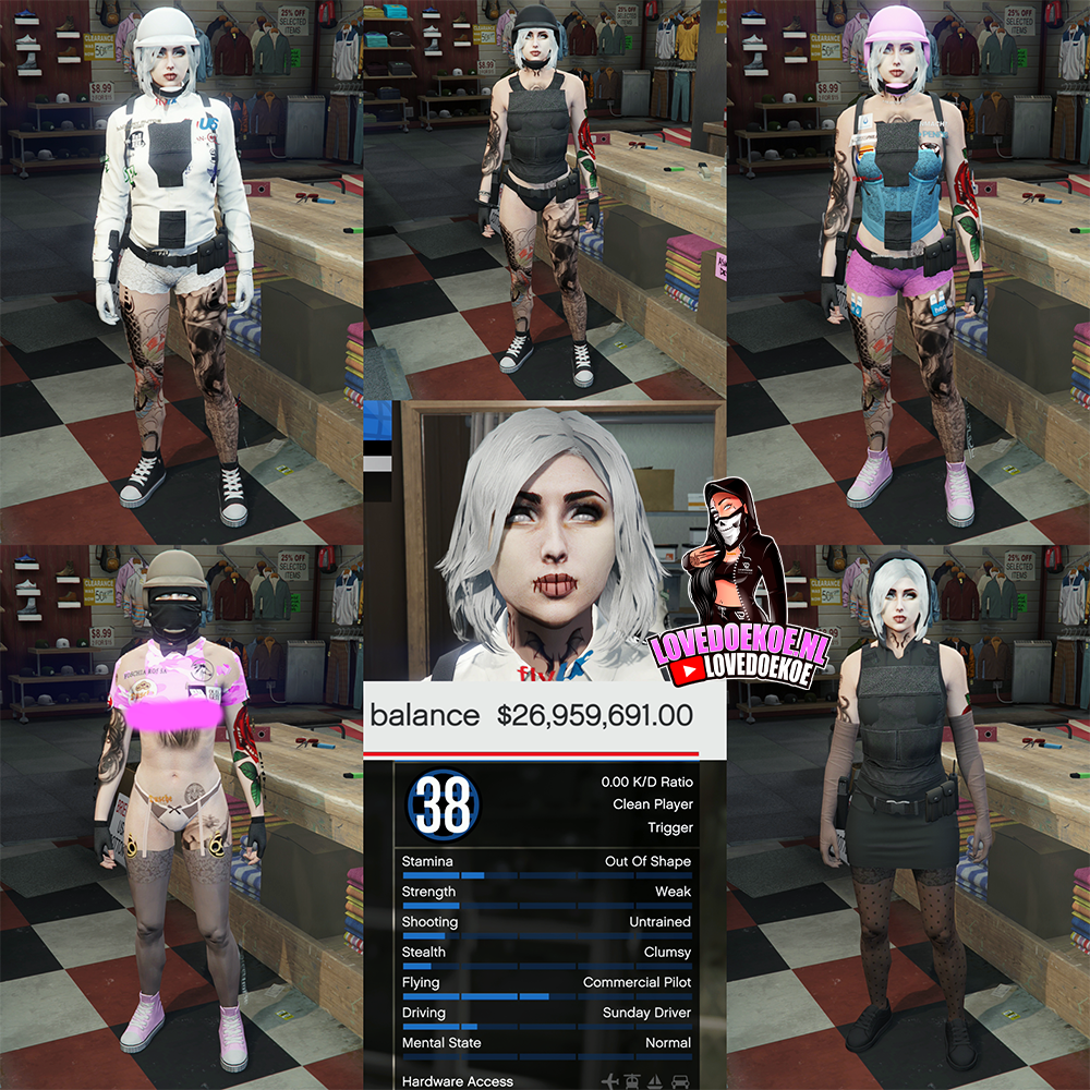 🛠️ Handmade Starter Account | 📊 Level 38 | 💵 26M Cash | 💗 Aesthetic Character | 👕Modded Outfits | 🔫 Clean K/D | ⚡ Instant Delivery