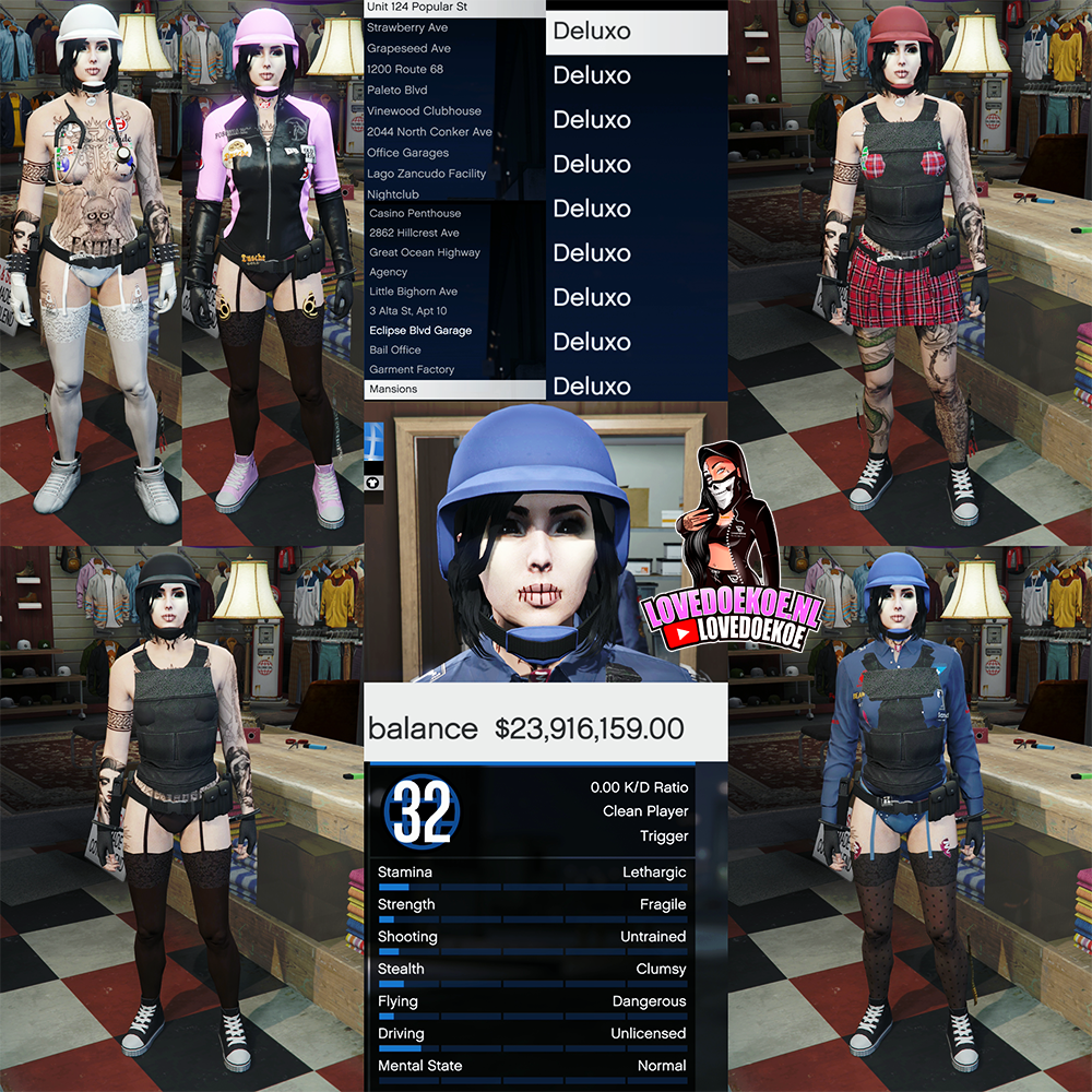 🛠️ Handmade Starter Account | 📊 Level 32 | 💵 100M Cash &amp; Cars | 🏡 Multiple Properties (Mansion, Nightclub, High-End Apartments) | 💗 Aesthetic Character | 👕 Modded Outfits | 🔫 Clean K/D |