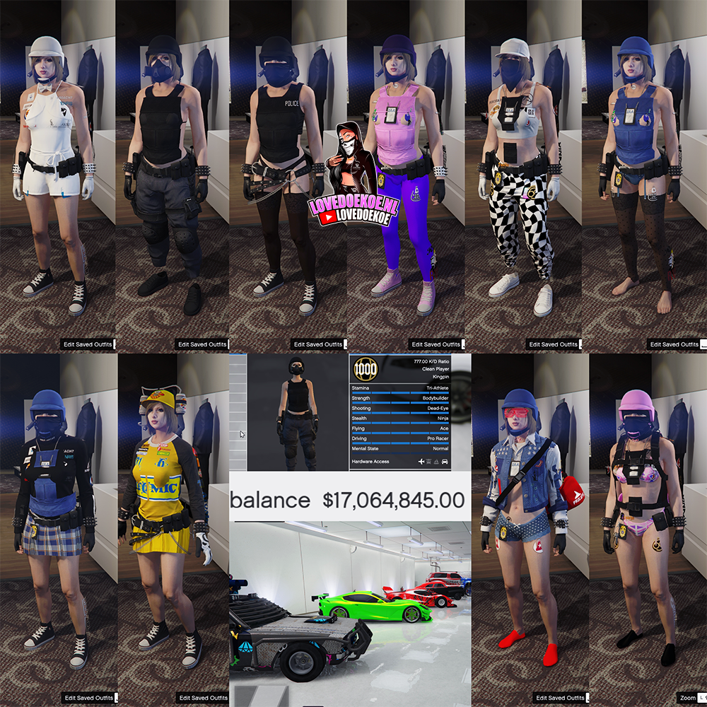 ✨ Level 1000 Female Account:⚡ Fast Run • 💰 17M Cash • 👗 Rare Outfits • 🚗 Modded Cars • 🎃 Facepaints • 🏁 LSCM 1000 • 🔓 All Unlocks • 💎 Fully Stacked &amp; MORE💞