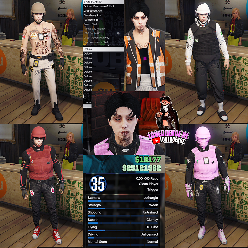 🛠️ Handmade Starter Account | 📊 Level 35 | 💵 100M Cash &amp; Cars | 🏡 Multiple Properties | 💙 Aesthetic Character | 👕 Modded Outfits | 🔫 Clean K/D