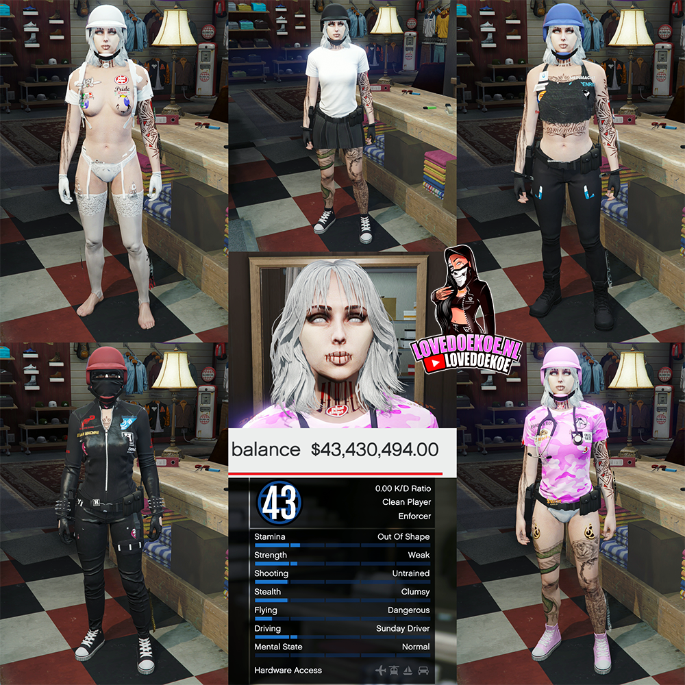 🛠️ HANDMADE STARTER ACCOUNT | 📊 LEVEL 43 | 💵 43M CASH | 💗 AESTHETIC CHARACTER | 👕 MODDED OUTFITS | 🔫 CLEAN K/D