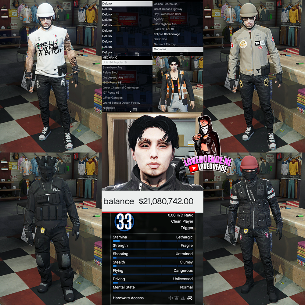 🔥 HANDMADE STARTER ACCOUNT 🔥 | 🎮 LEVEL 33 | 😈 TRYHARD FACE CREATION | 💰 100 MILLION IN CASH &amp; CARS | 👕 MODDED OUTFITS | 📊 CLEAN K/D | 🏠 PROPERTIES | 🔄 FREE NAME CHANGE