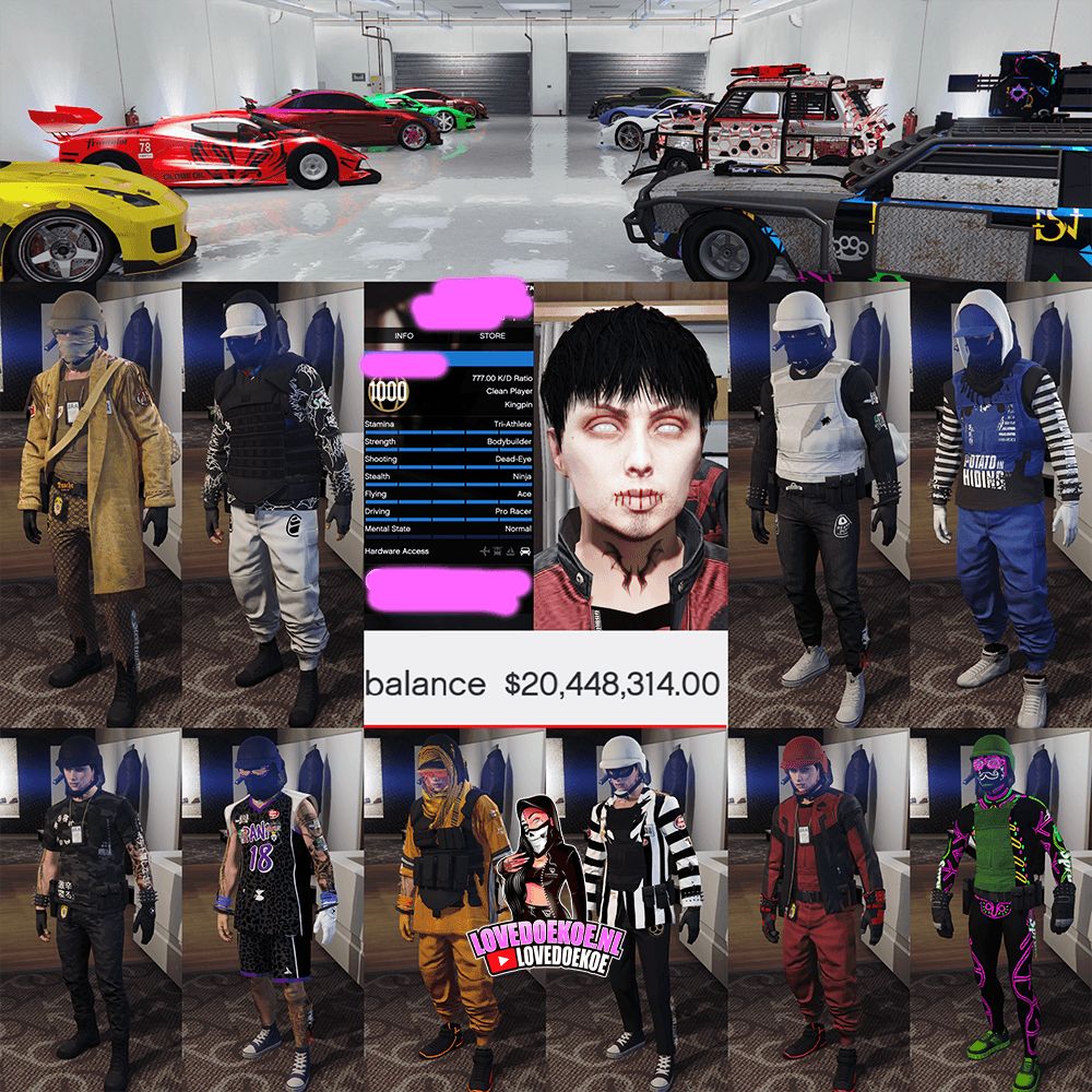 MALE ACCOUNT👦🏻💙LEVEL 1000 • FAST RUN • 20 MILLION • MODDED OUTFITS • MODDED CARS • FACEPAINTS • ALL UNLOCKS • FULLY STACKED &amp; MORE
