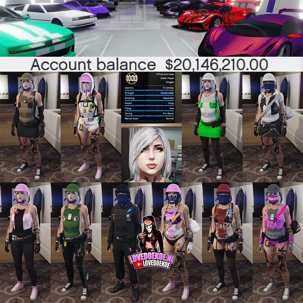 LEVEL 1000 ACCOUNT: FAST RUN • 20M CASH • MODDED OUTFITS • MODDED CARS • FACEPAINTS • ALL UNLOCKS • FULLY STACKED &amp; MORE💗